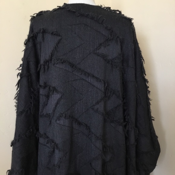 ONA Coat Cape Black Gray Dolman Style Sleeves - Picture 5 of 8